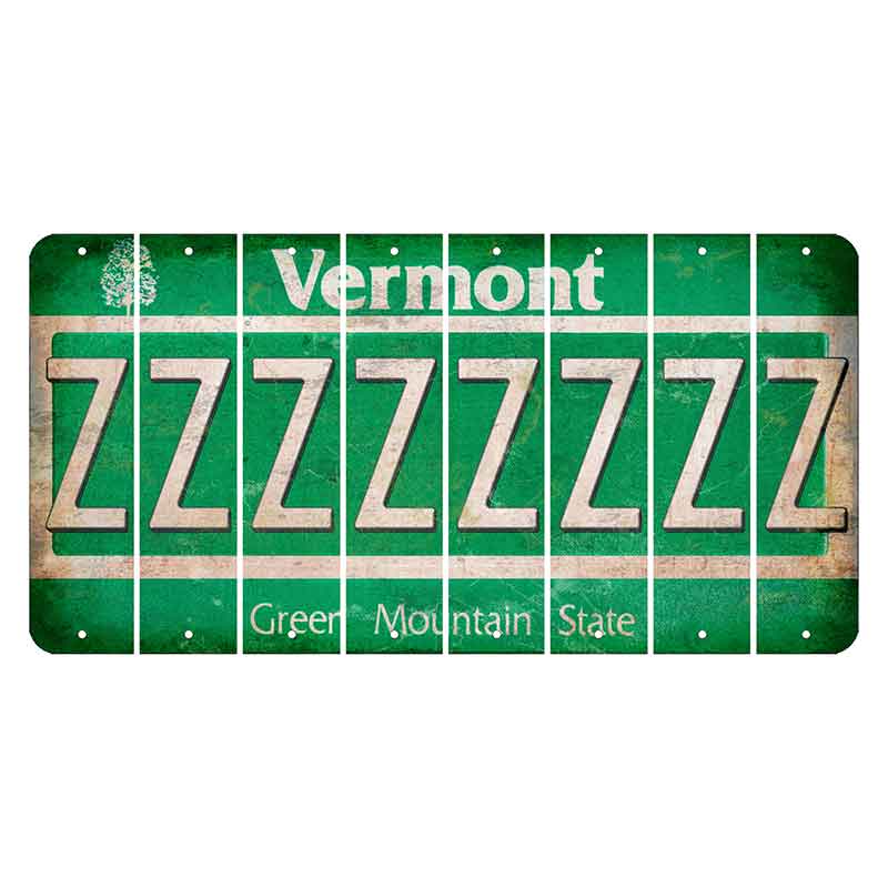 Vermont Green Mountain State Cut License Plate Strips (Set of 8) Z