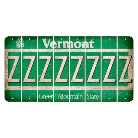 Vermont Green Mountain State Cut License Plate Strips (Set of 8) Z