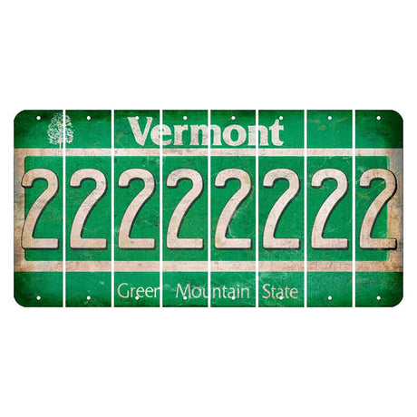 Vermont Green Mountain State Cut License Plate Strips (Set of 8) 2