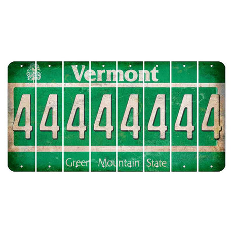 Vermont Green Mountain State Cut License Plate Strips (Set of 8) 4