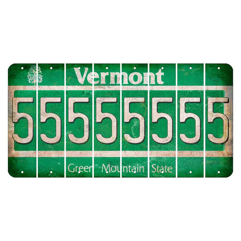 Vermont Green Mountain State Cut License Plate Strips (Set of 8) 5