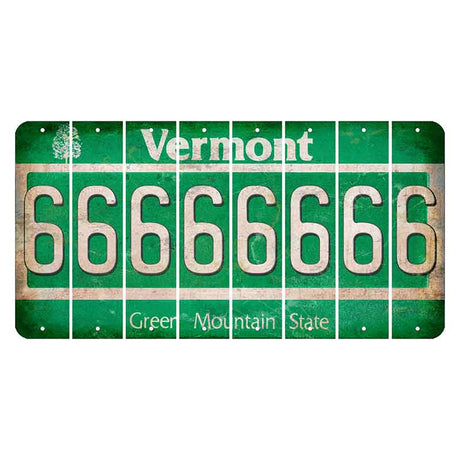 Vermont Green Mountain State Cut License Plate Strips (Set of 8) 6