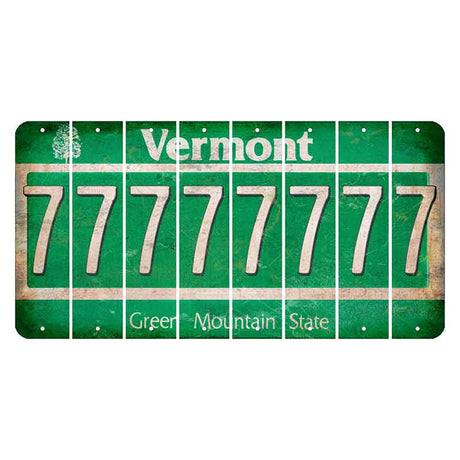 Vermont Green Mountain State Cut License Plate Strips (Set of 8) 7