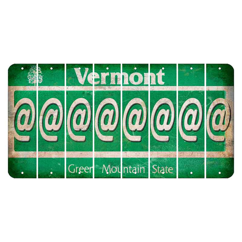 Vermont Green Mountain State Cut License Plate Strips (Set of 8) At Sign