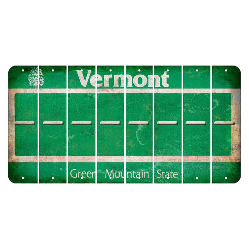 Vermont Green Mountain State Cut License Plate Strips (Set of 8) Hyphen