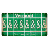 Vermont Green Mountain State Cut License Plate Strips (Set of 8) And Sign