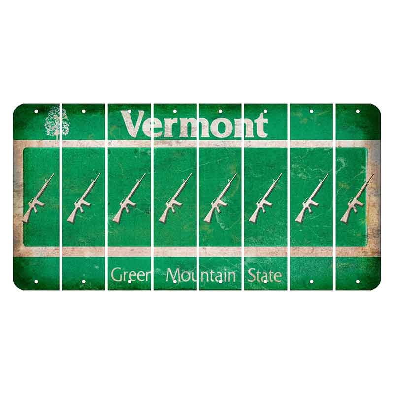 Vermont Green Mountain State Cut License Plate Strips (Set of 8) Rifle