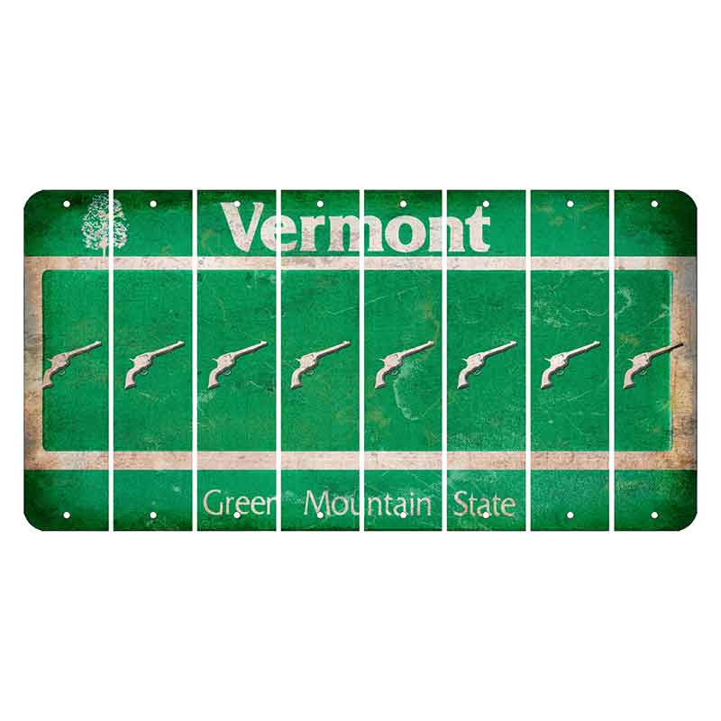 Vermont Green Mountain State Cut License Plate Strips (Set of 8) Revolver