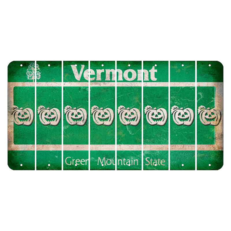 Vermont Green Mountain State Cut License Plate Strips (Set of 8) Pumpkin