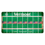 Vermont Green Mountain State Cut License Plate Strips (Set of 8) American Flag