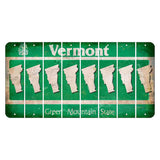 Vermont Green Mountain State Cut License Plate Strips (Set of 8) State Silhouette