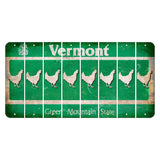 Vermont Green Mountain State Cut License Plate Strips (Set of 8) Chicken