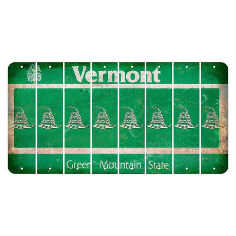 Vermont Green Mountain State Cut License Plate Strips (Set of 8) Gadsden