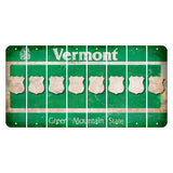 Vermont Green Mountain State Cut License Plate Strips (Set of 8) Police Badge