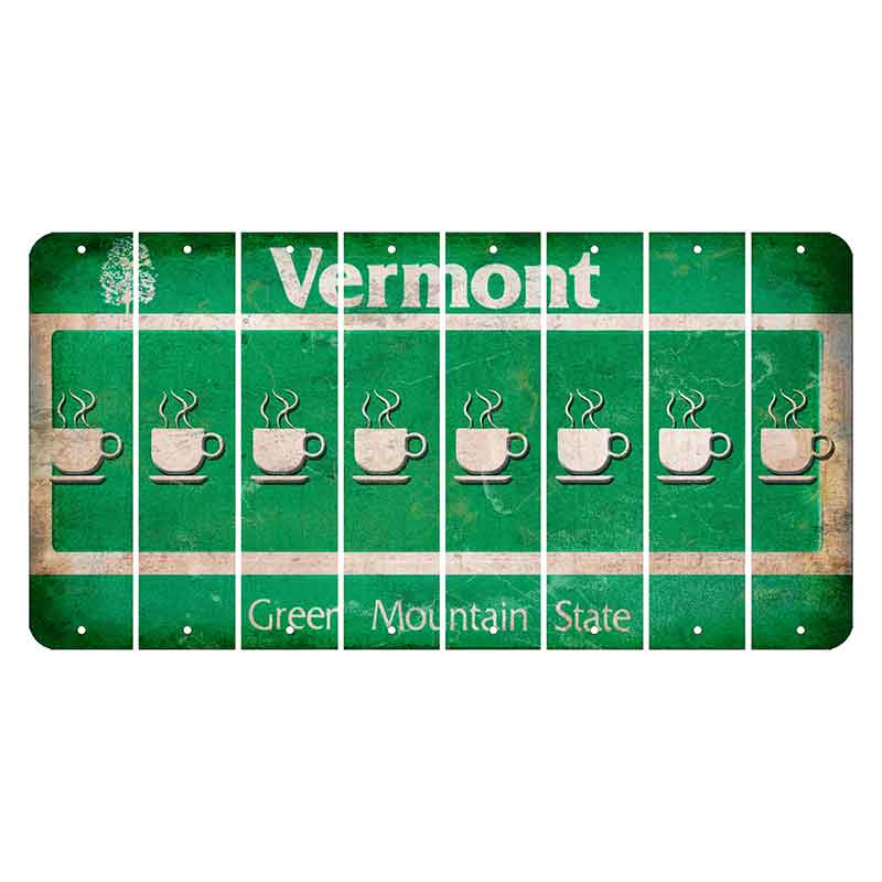 Vermont Green Mountain State Cut License Plate Strips (Set of 8) Coffee Mug