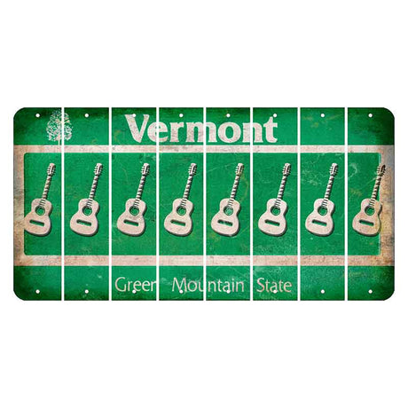 Vermont Green Mountain State Cut License Plate Strips (Set of 8) Guitar