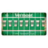 Vermont Green Mountain State Cut License Plate Strips (Set of 8) Latte