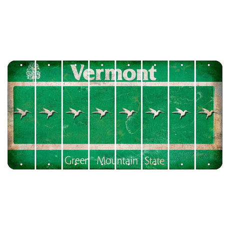 Vermont Green Mountain State Cut License Plate Strips (Set of 8) Hummingbird