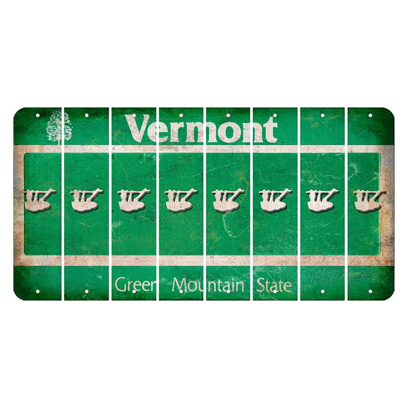 Vermont Green Mountain State Cut License Plate Strips (Set of 8) Sloth