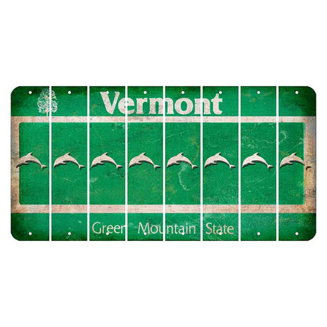 Vermont Green Mountain State Cut License Plate Strips (Set of 8) Dolphin