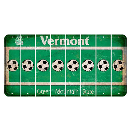 Vermont Green Mountain State Cut License Plate Strips (Set of 8) Soccerball