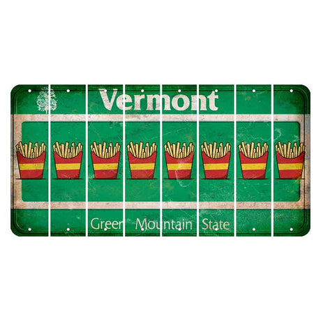 Vermont Green Mountain State Cut License Plate Strips (Set of 8) French Fries