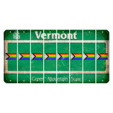 Vermont Green Mountain State Cut License Plate Strips (Set of 8) LGBTQ Flag