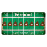 Vermont Green Mountain State Cut License Plate Strips (Set of 8) Emoji - Poop