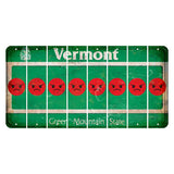 Vermont Green Mountain State Cut License Plate Strips (Set of 8) Emoji - Angry