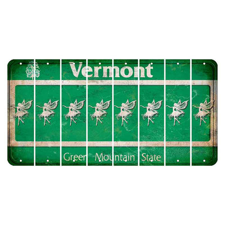 Vermont Green Mountain State Cut License Plate Strips (Set of 8) Fairy