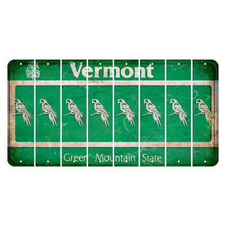 Vermont Green Mountain State Cut License Plate Strips (Set of 8) Parrot