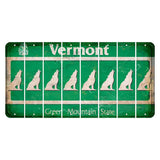 Vermont Green Mountain State Cut License Plate Strips (Set of 8) Howling Wolf