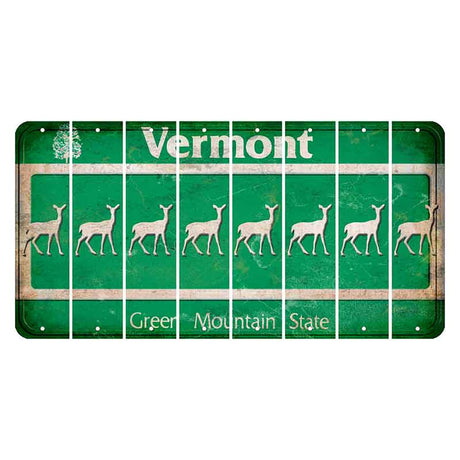 Vermont Green Mountain State Cut License Plate Strips (Set of 8) Doe