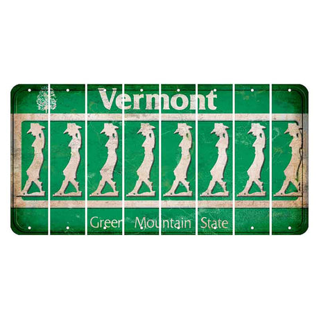 Vermont Green Mountain State Cut License Plate Strips (Set of 8) Cowgirl - Leaning