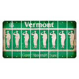 Vermont Green Mountain State Cut License Plate Strips (Set of 8) Soldier - Saluting