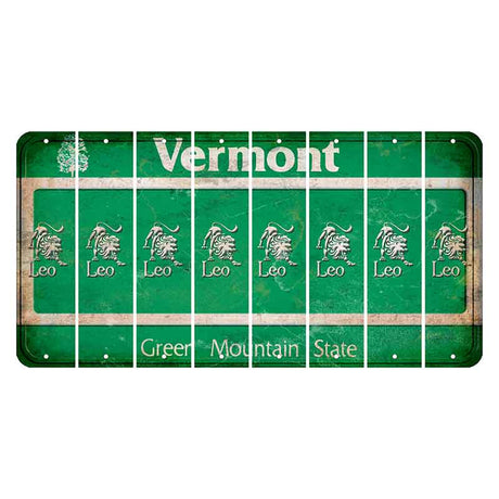 Vermont Green Mountain State Cut License Plate Strips (Set of 8) Zodiac Sign - Leo