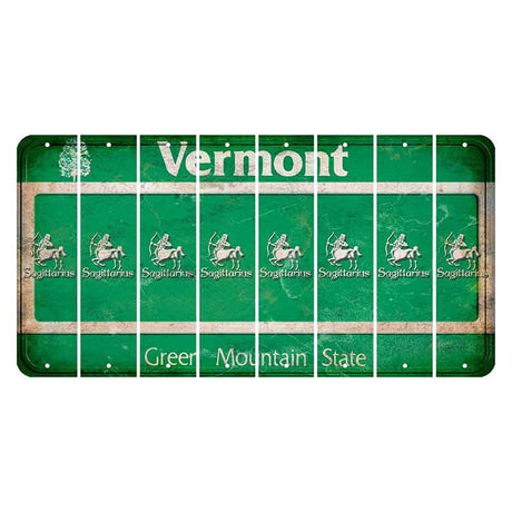 Vermont Green Mountain State Cut License Plate Strips (Set of 8) Zodiac Sign - Sagittarius