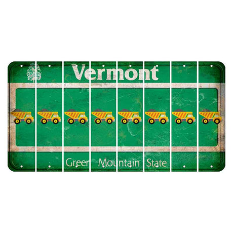 Vermont Green Mountain State Cut License Plate Strips (Set of 8) Dump Truck