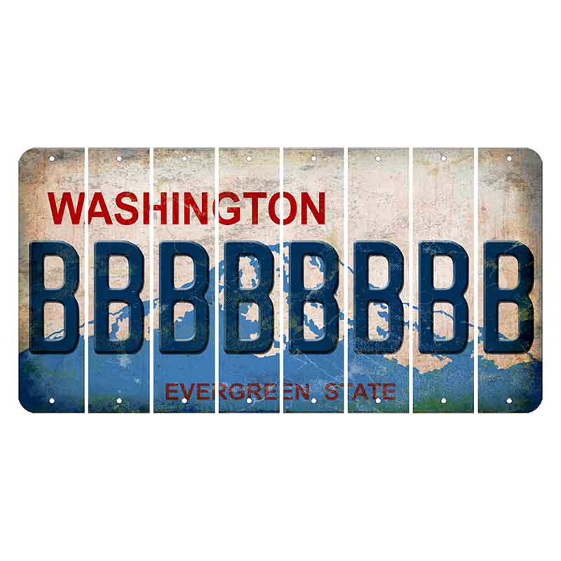 Washington Evergreen State Cut License Plate Strips (Set of 8) B