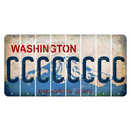 Washington Evergreen State Cut License Plate Strips (Set of 8) C