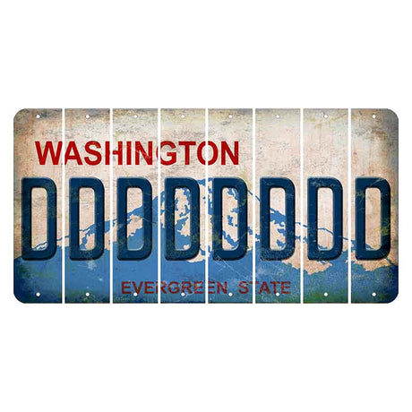 Washington Evergreen State Cut License Plate Strips (Set of 8) D