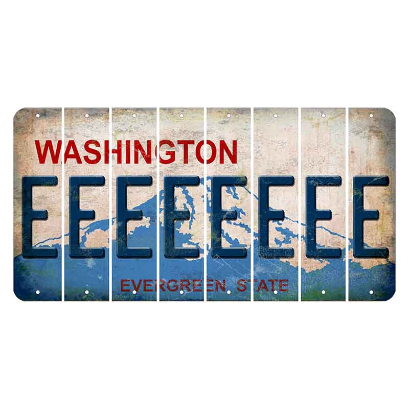 Washington Evergreen State Cut License Plate Strips (Set of 8) E