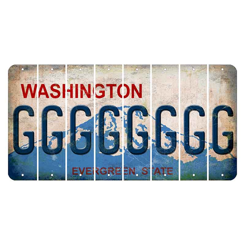 Washington Evergreen State Cut License Plate Strips (Set of 8) G