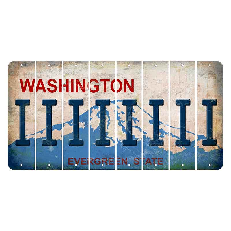 Washington Evergreen State Cut License Plate Strips (Set of 8) I