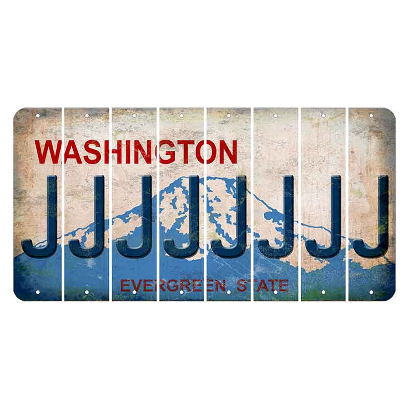 Washington Evergreen State Cut License Plate Strips (Set of 8) J