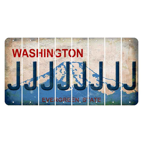 Washington Evergreen State Cut License Plate Strips (Set of 8) J