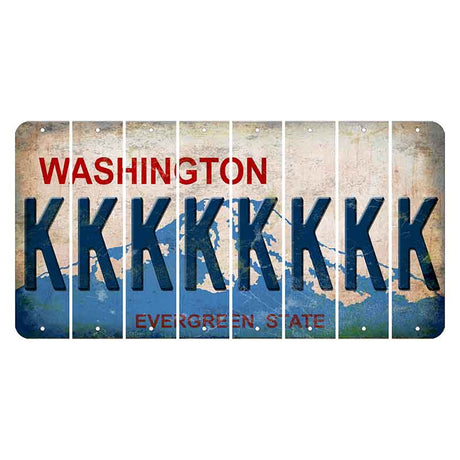 Washington Evergreen State Cut License Plate Strips (Set of 8) K