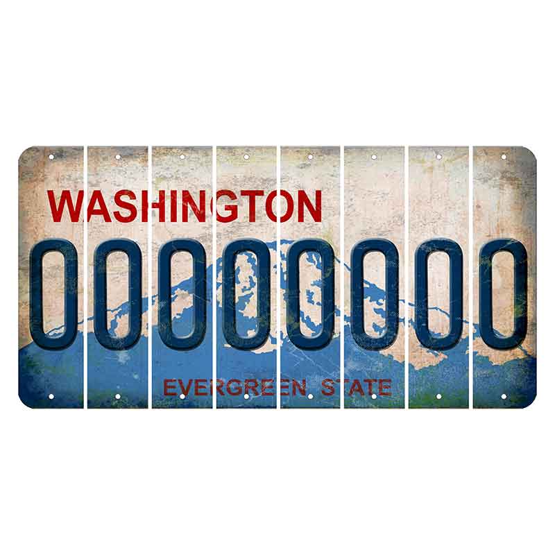 Washington Evergreen State Cut License Plate Strips (Set of 8) O