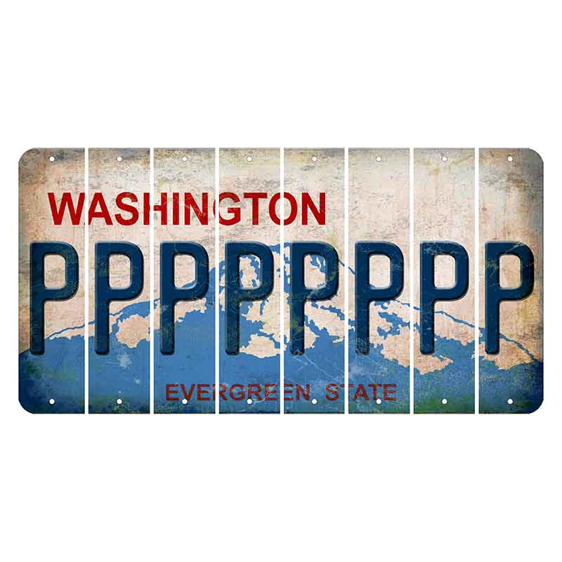 Washington Evergreen State Cut License Plate Strips (Set of 8) P