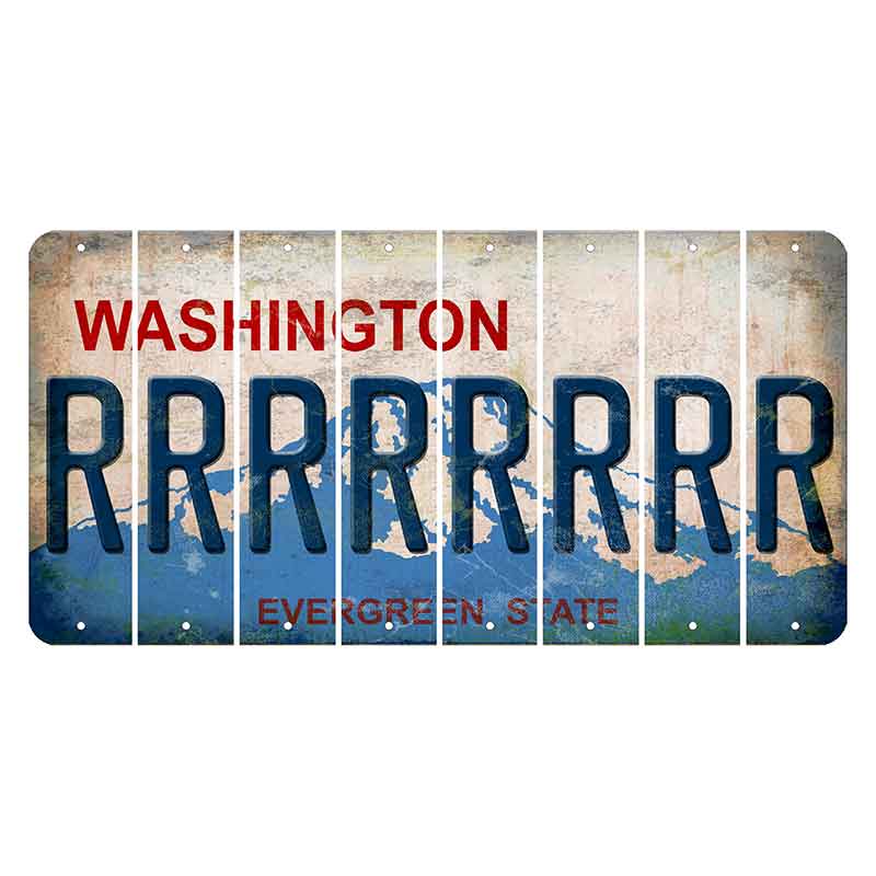 Washington Evergreen State Cut License Plate Strips (Set of 8) R